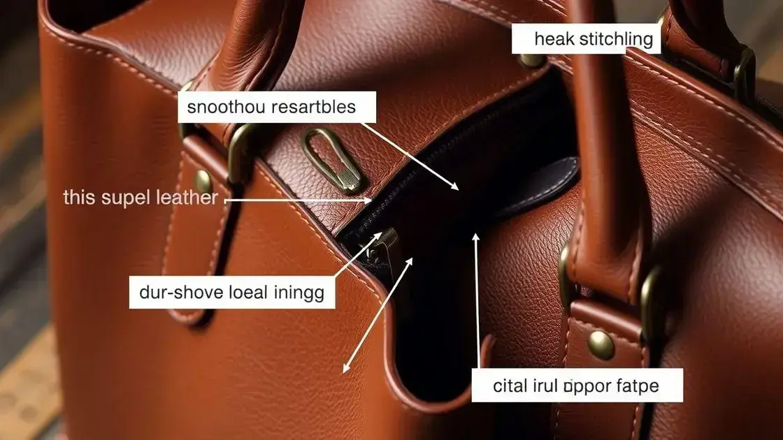 itens que garantem a qualidade da bolsa