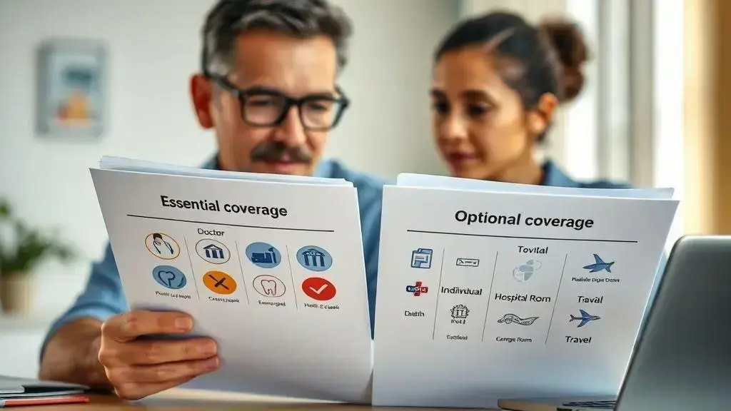 coberturas essenciais e opcionais para avaliar