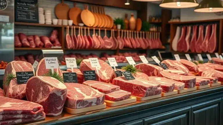 Critérios para selecionar carnes de primeira e segunda no açougue.